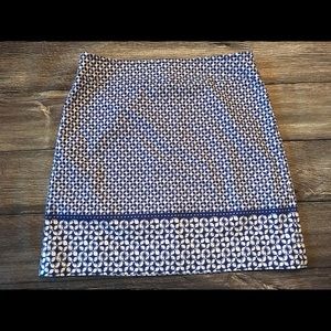 Talbots Blue print skirt size 12